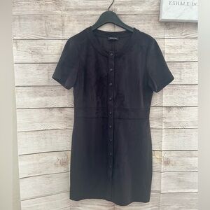 Black sude button down dress